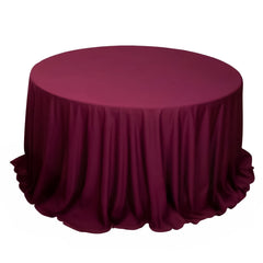 Scuba Round 132" Tablecloth Burgundy - Wrinkle Free & Stain Resistant Seamless Table Cover