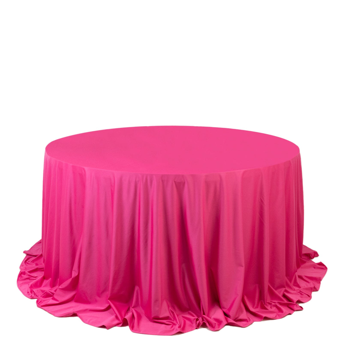 Scuba Round 132" Tablecloth Fuchsia - Wrinkle Free & Stain Resistant Seamless Table Cover