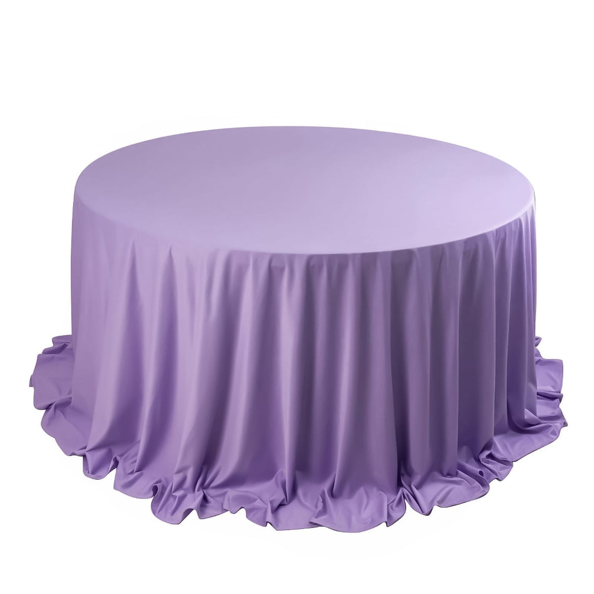 Scuba Round 132" Tablecloth Lavender Lilac - Wrinkle Free & Stain Resistant Seamless Table Cover