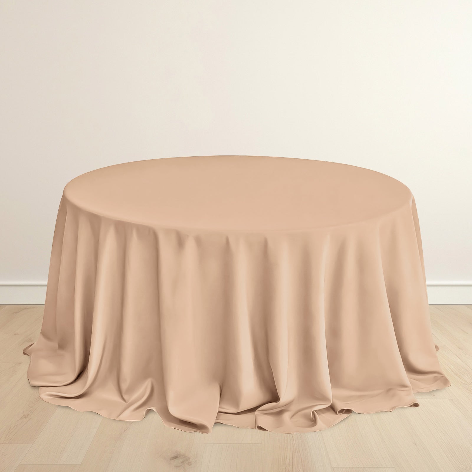 Scuba Round 132" Tablecloth Nude - Wrinkle Free & Stain Resistant Seamless Table Cover
