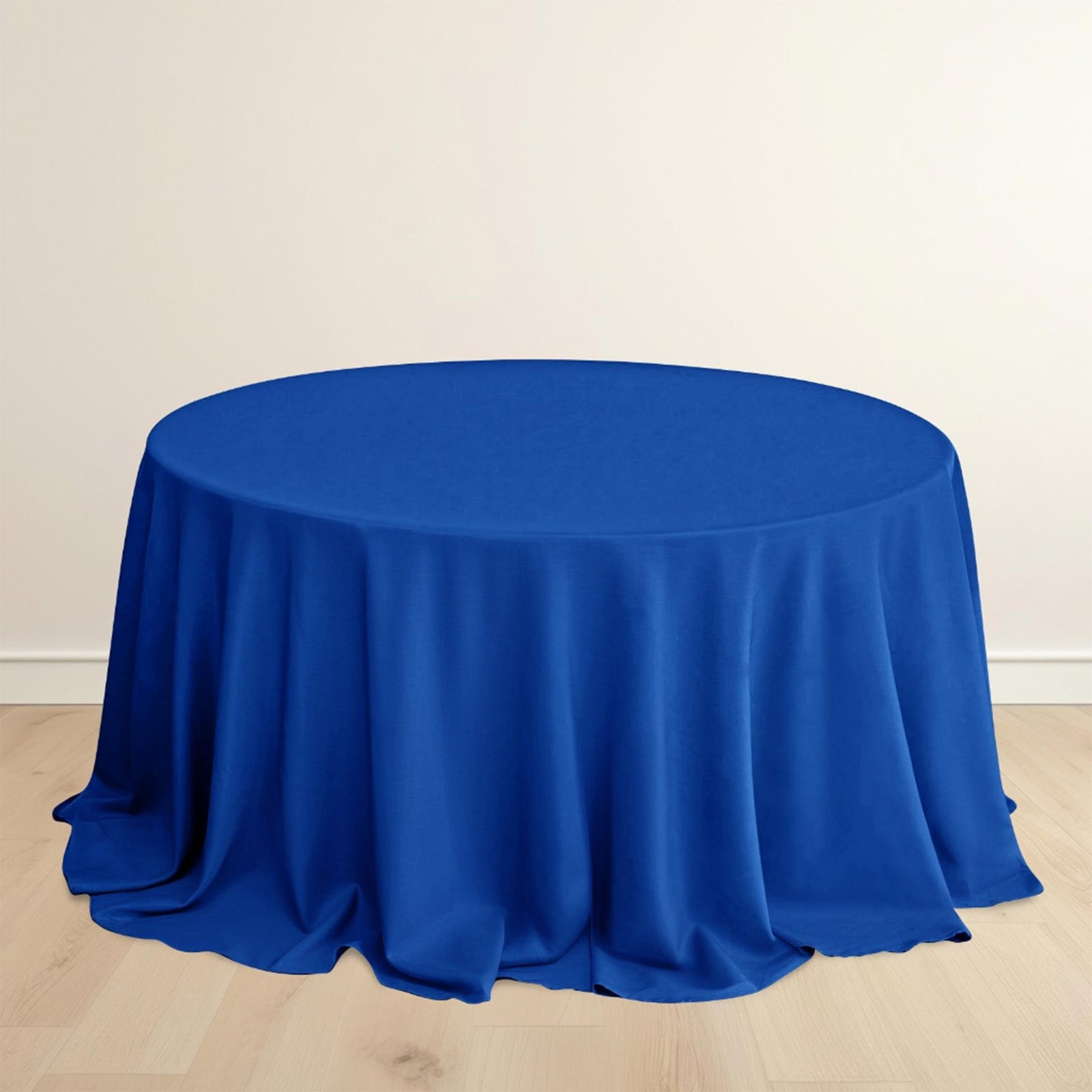 Scuba Round 132" Tablecloth Royal Blue - Wrinkle Free & Stain Resistant Seamless Table Cover