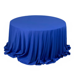 Scuba Round 132" Tablecloth Royal Blue - Wrinkle Free & Stain Resistant Seamless Table Cover