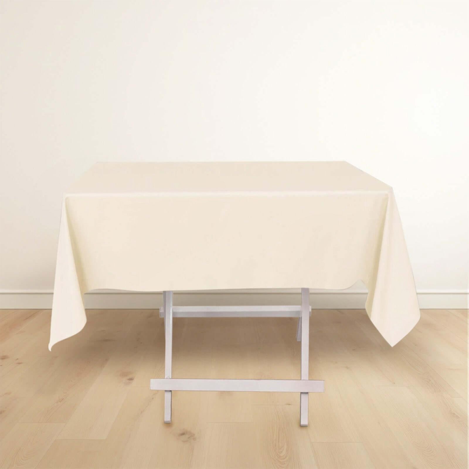 Scuba Square 54"x54" Tablecloth Beige - Wrinkle Free & Stain Resistant Table Cover