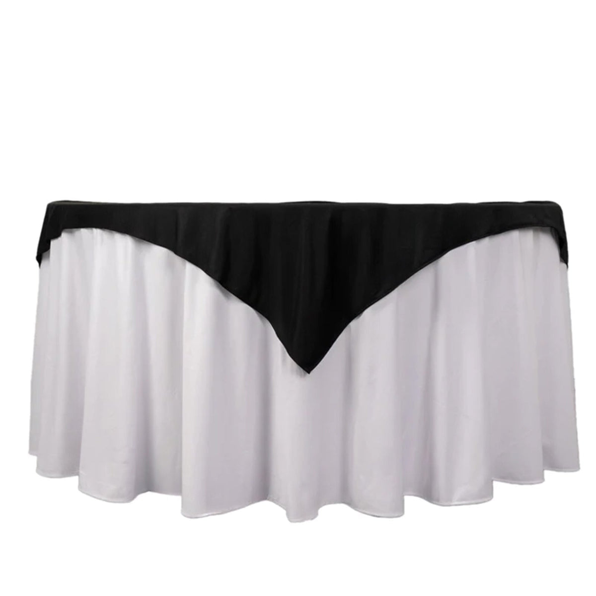 Scuba 54"x54" Table Overlay Square Tablecloth Black - Wrinkle Free & Stain Resistant Table Cover