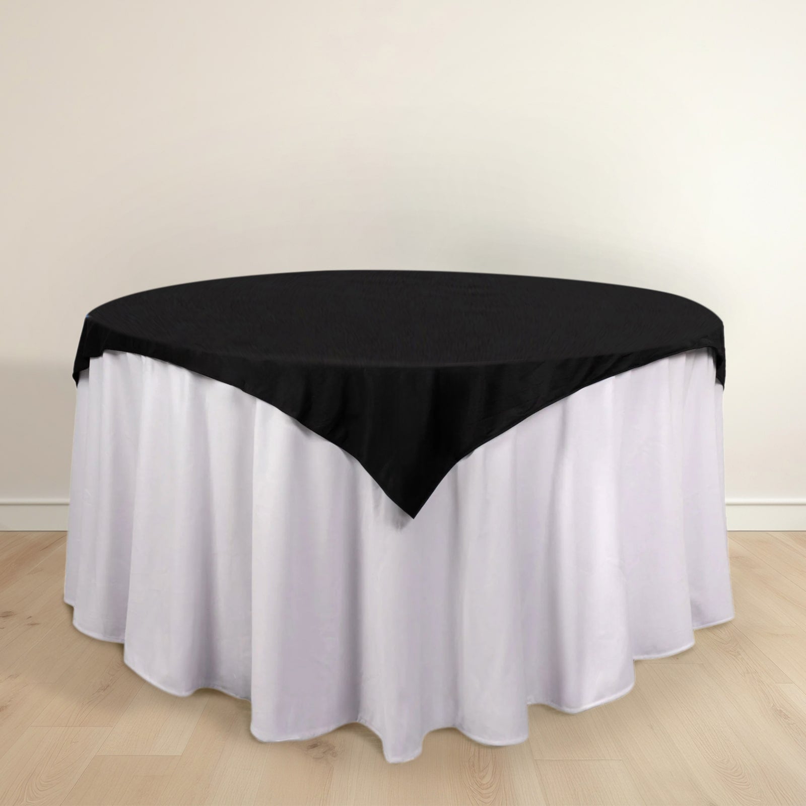 Scuba 54"x54" Table Overlay Square Tablecloth Black - Wrinkle Free & Stain Resistant Table Cover