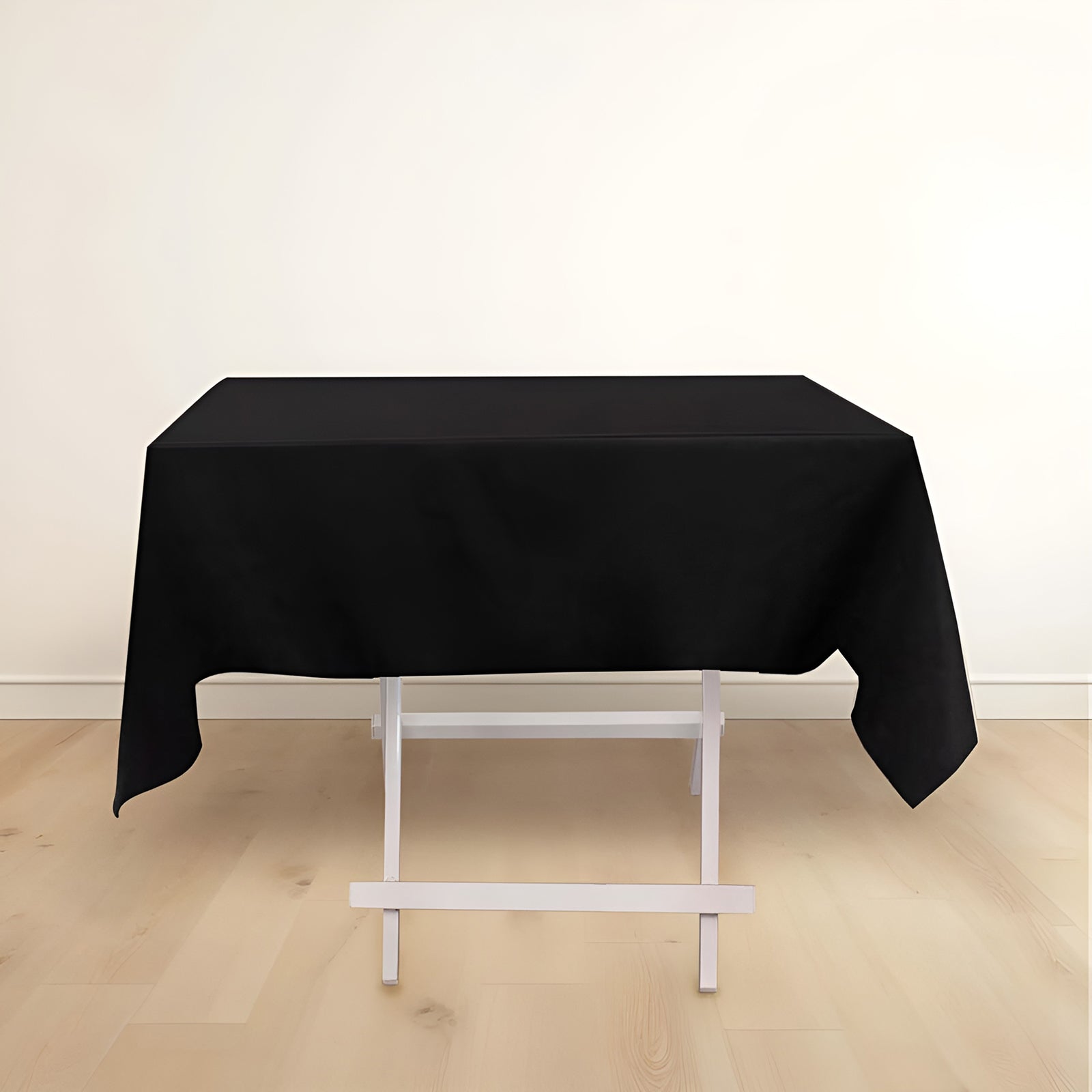 Scuba Square 54"x54" Tablecloth Black - Wrinkle Free & Stain Resistant Table Cover