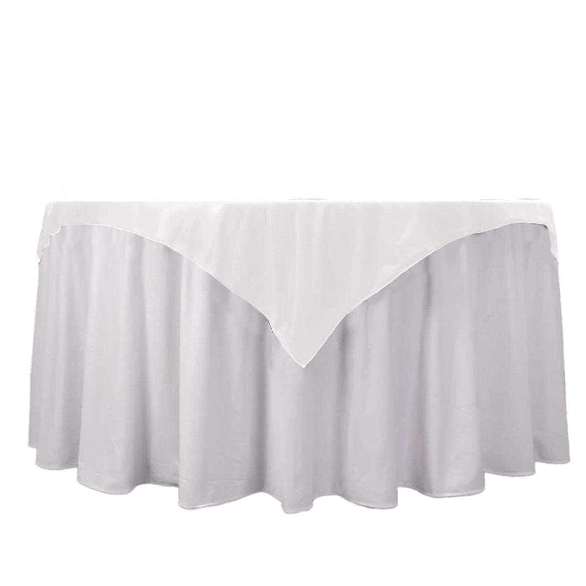 Scuba 54"x54" Table Overlay Square Tablecloth Ivory - Wrinkle Free & Stain Resistant Table Cover