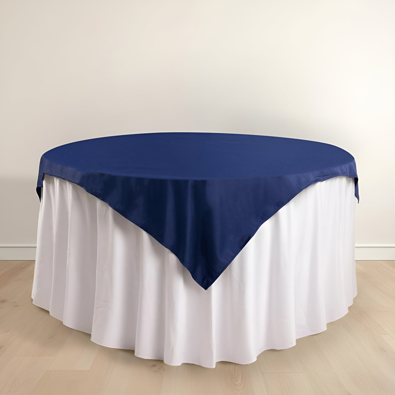 Scuba 54"x54" Table Overlay Square Tablecloth Navy Blue - Wrinkle Free & Stain Resistant Table Cover