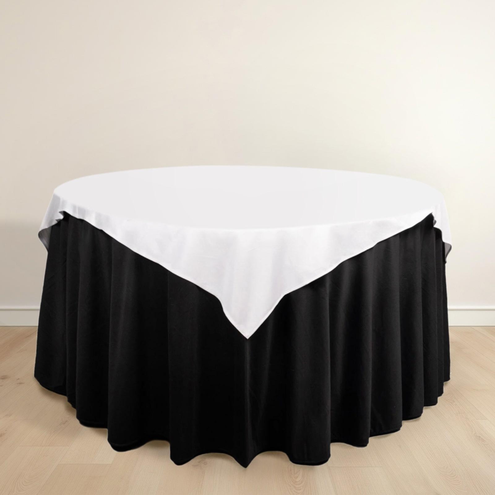 Scuba 54"x54" Table Overlay Square Tablecloth White - Wrinkle Free & Stain Resistant Table Cover