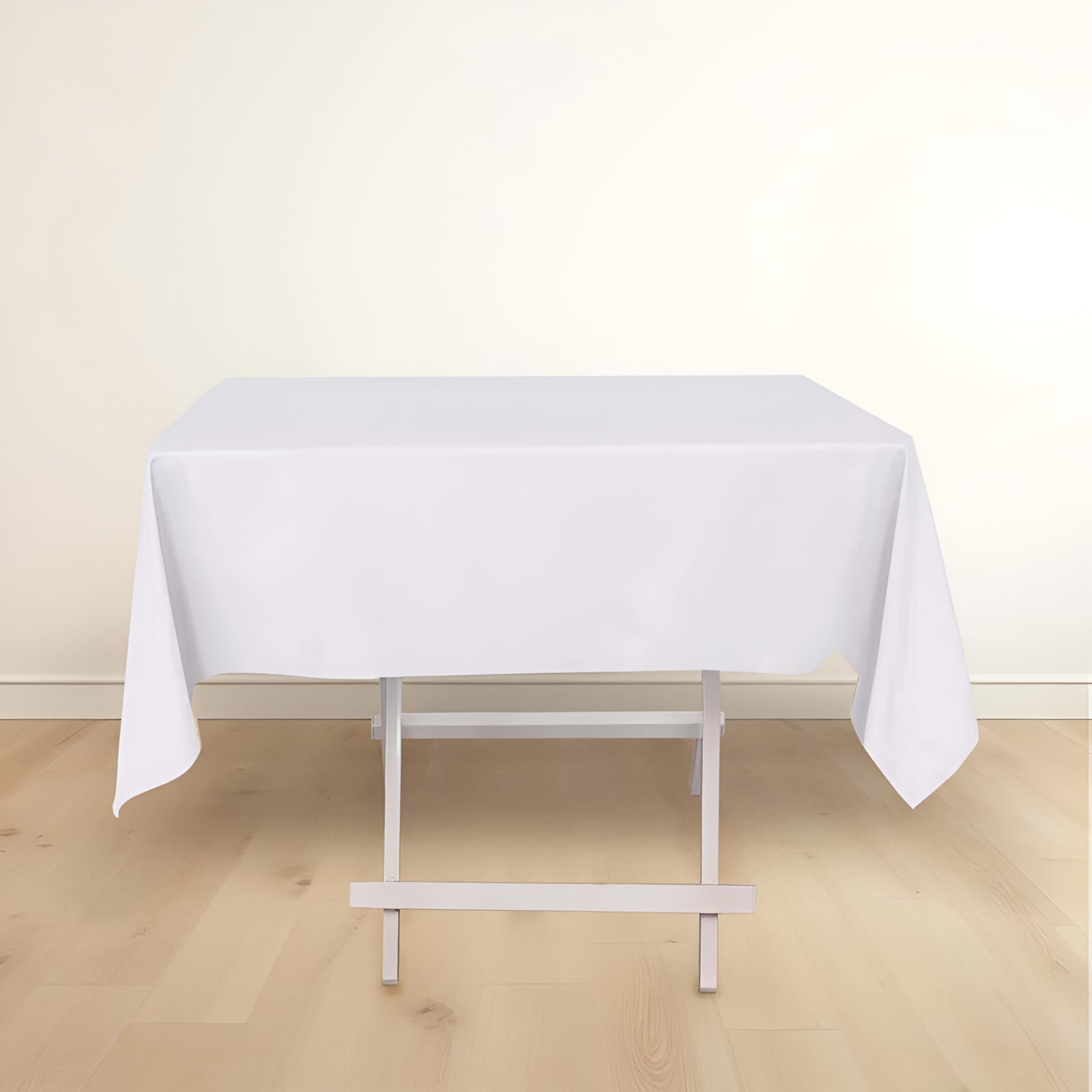 Scuba Square 54"x54" Tablecloth White - Wrinkle Free & Stain Resistant Table Cover for Weddings & Events