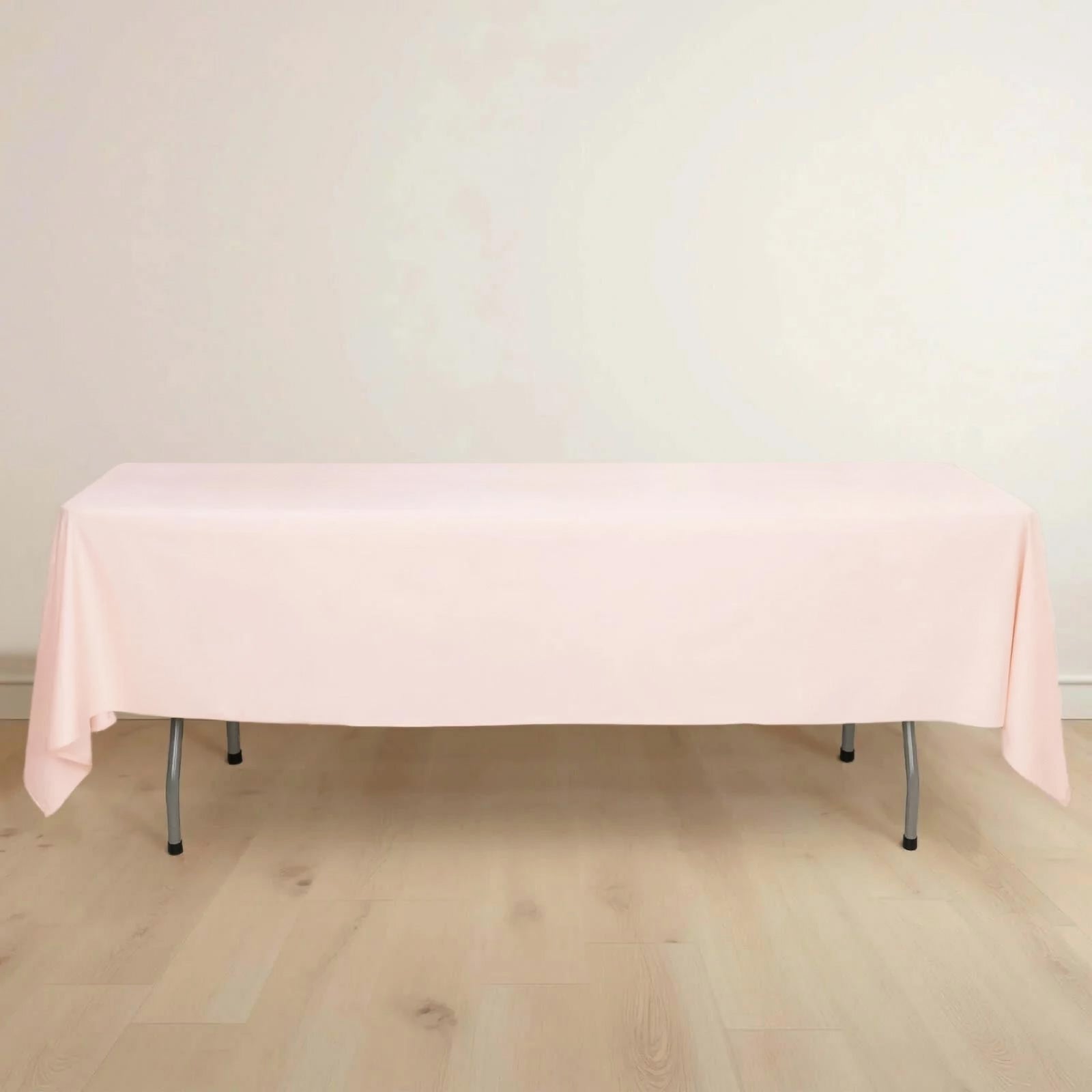 Scuba Rectangular 60"x102" Tablecloth Blush - Wrinkle Free & Stain Resistant Table Cover