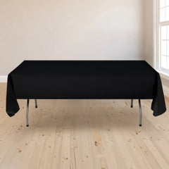 Scuba Rectangular 60"x102" Tablecloth Black - Wrinkle Free & Stain Resistant Table Cover for Weddings and Banquets