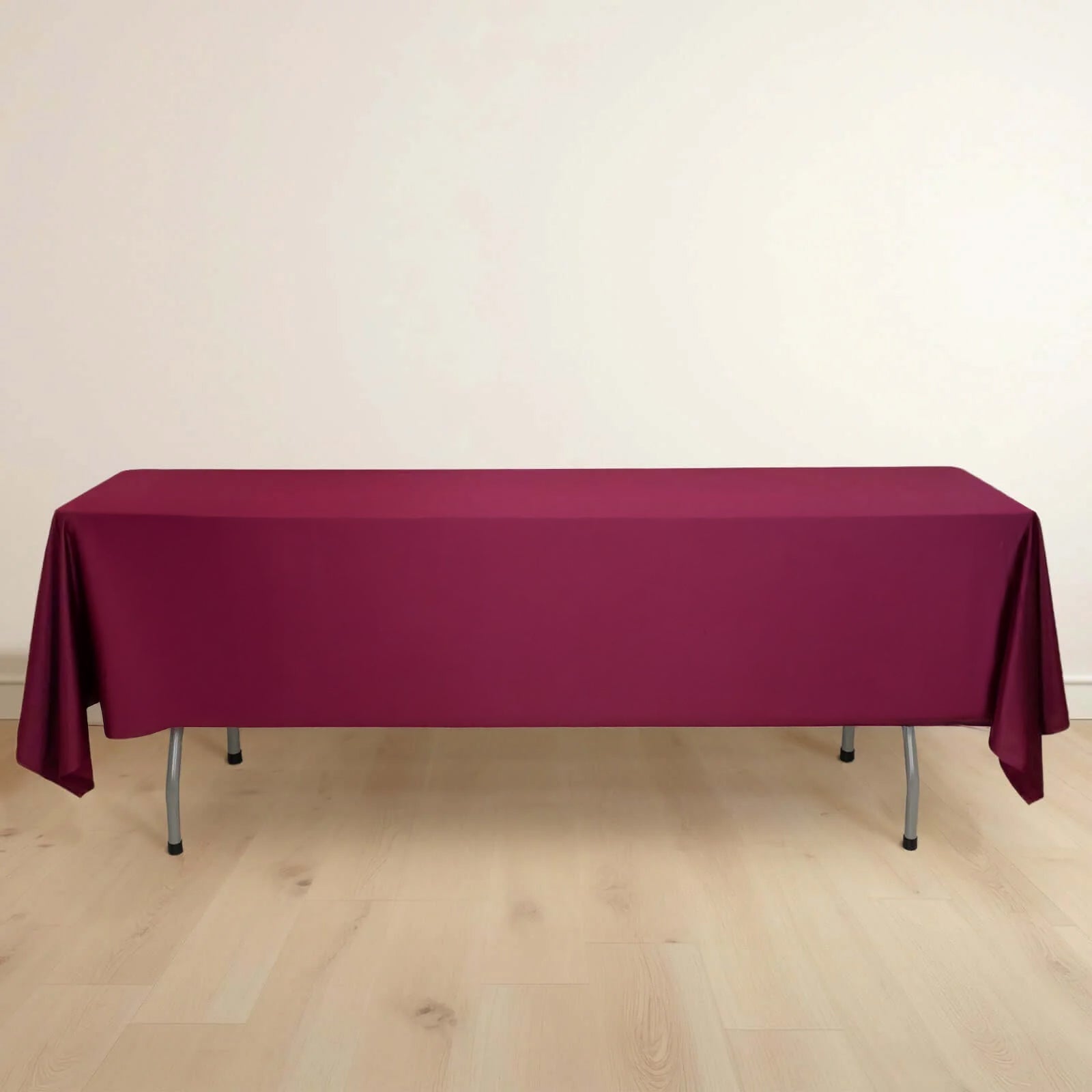 Scuba Rectangular 60"x102" Tablecloth Burgundy - Wrinkle Free & Stain Resistant Table Cover
