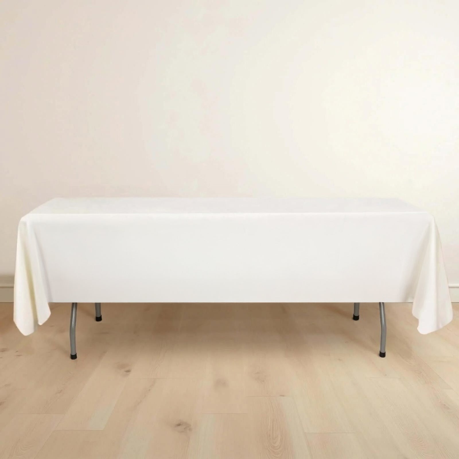 Scuba Rectangular 60"x102" Tablecloth Ivory - Wrinkle Free & Stain Resistant Table Cover