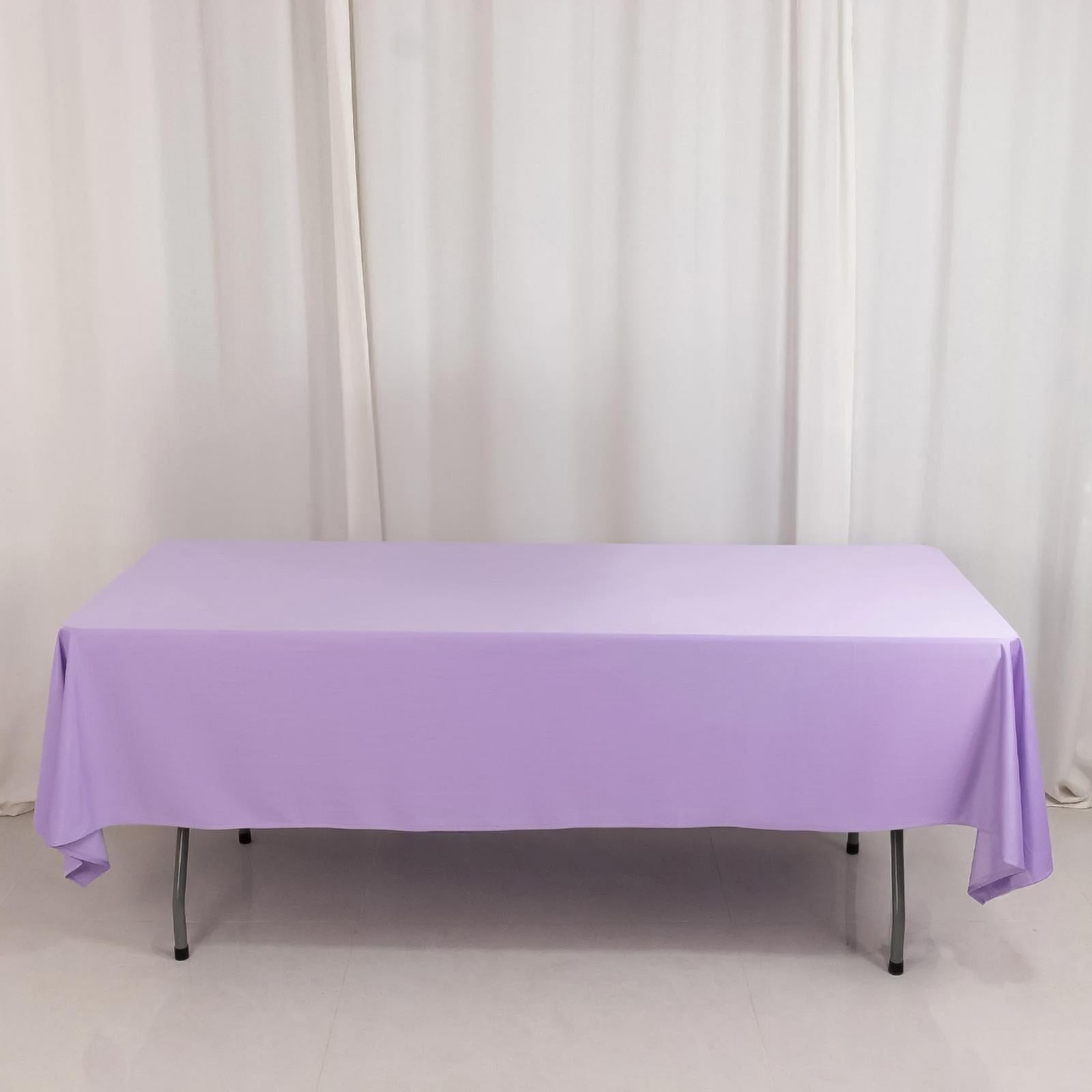 Scuba Rectangular 60"x102" Tablecloth Lavender Lilac - Wrinkle Free & Stain Resistant Table Cover