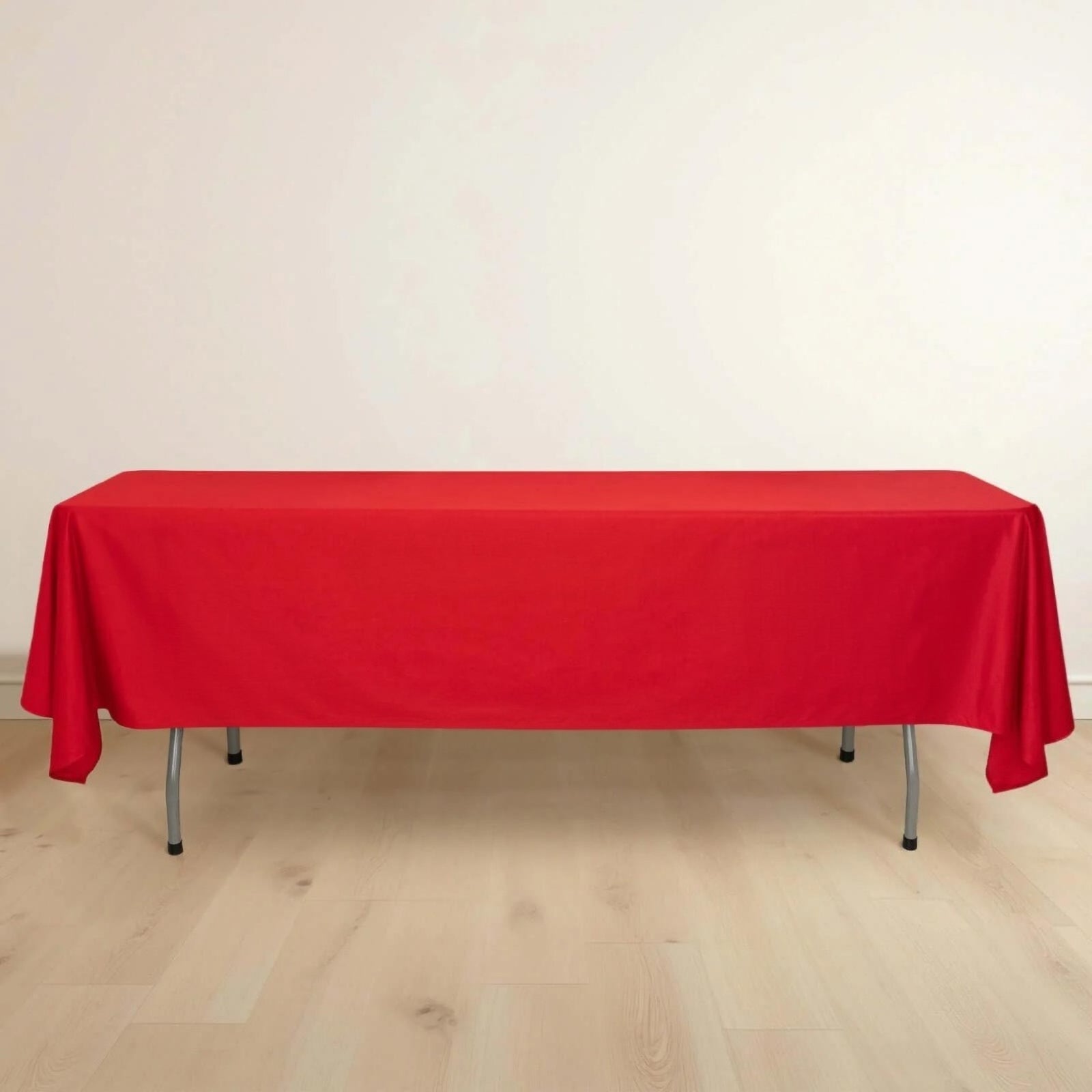 Scuba Rectangular 60"x102" Tablecloth Red - Wrinkle Free & Stain Resistant Table Cover