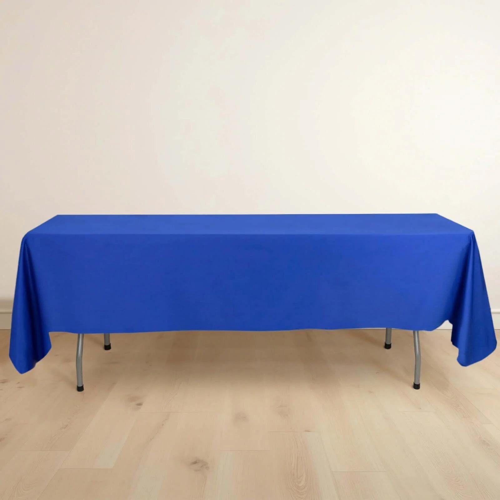 Scuba Rectangular 60"x102" Tablecloth Royal Blue - Wrinkle Free & Stain Resistant Table Cover