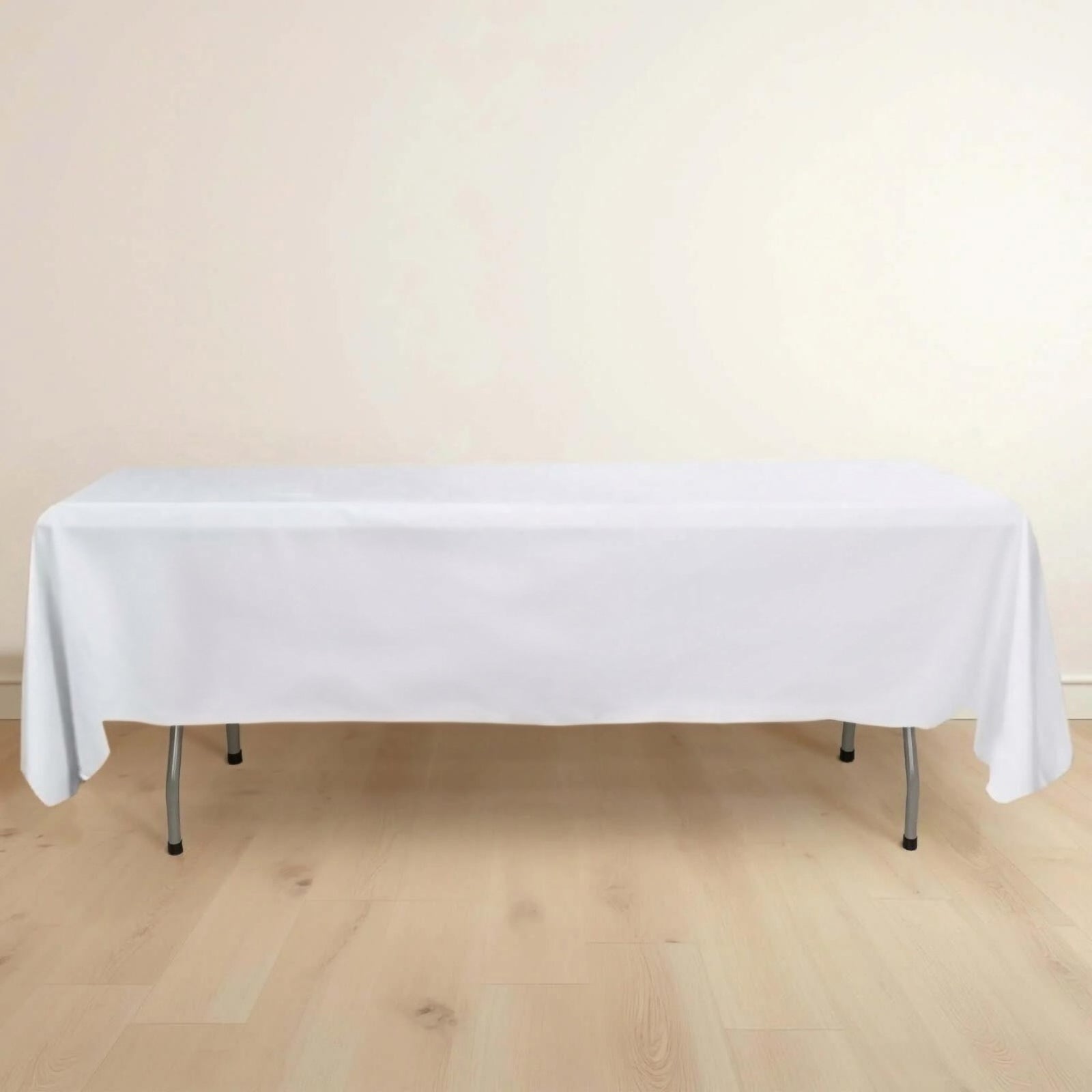 Scuba Rectangular 60"x102" Tablecloth White - Wrinkle Free & Stain Resistant Table Cover for Weddings and Banquets