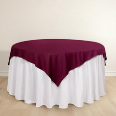 Scuba 70"x70" Table Overlay Square Tablecloth Burgundy - Wrinkle Free & Stain Resistant Table Cover