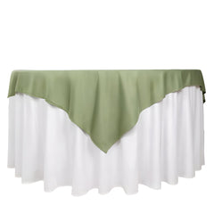 Scuba 70"x70" Table Overlay Square Tablecloth Dusty Sage Green - Wrinkle Free & Stain Resistant Table Cover