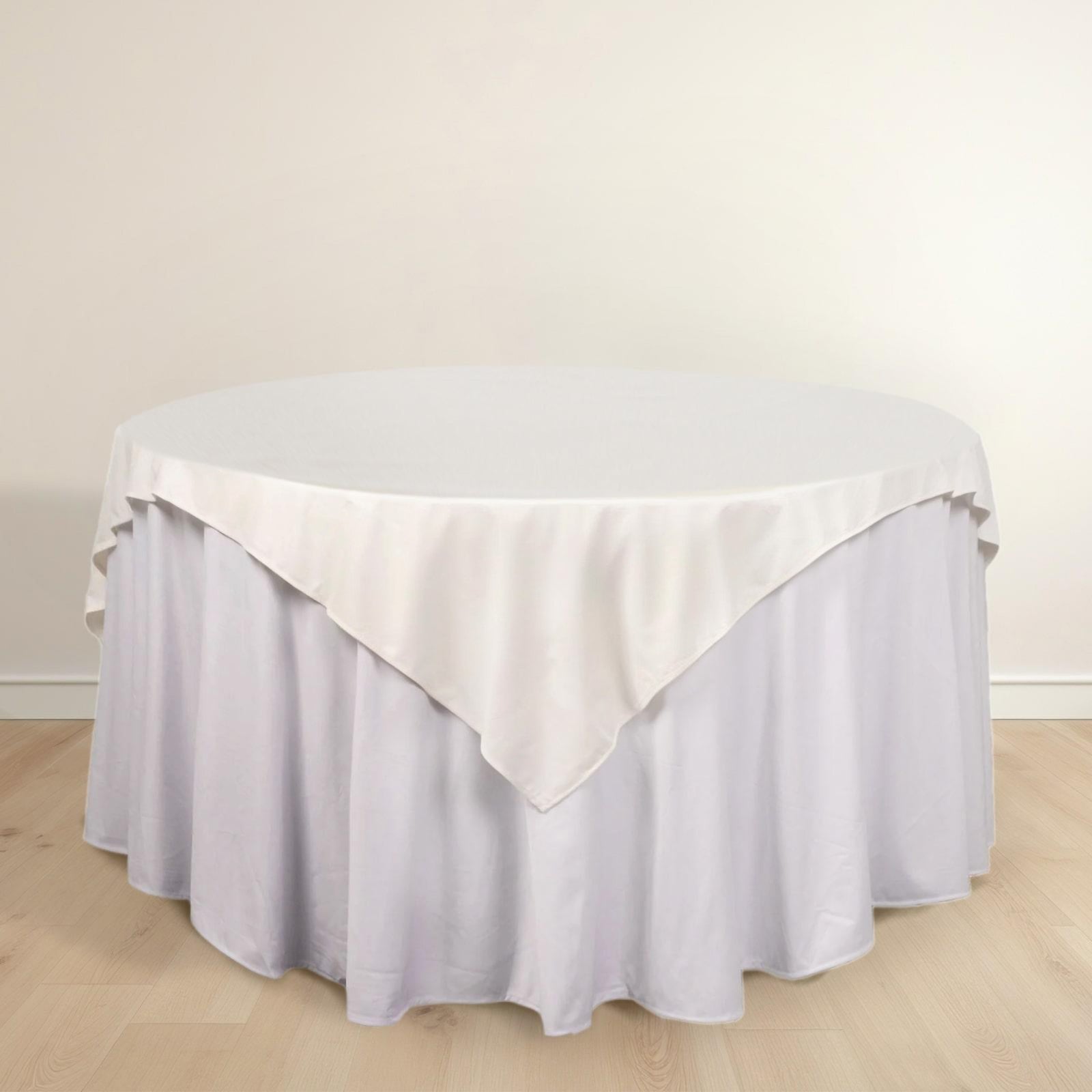 Scuba 70"x70" Table Overlay Square Tablecloth Ivory - Wrinkle Free & Stain Resistant Table Cover