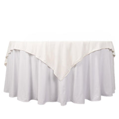Scuba 70"x70" Table Overlay Square Tablecloth Ivory - Wrinkle Free & Stain Resistant Table Cover