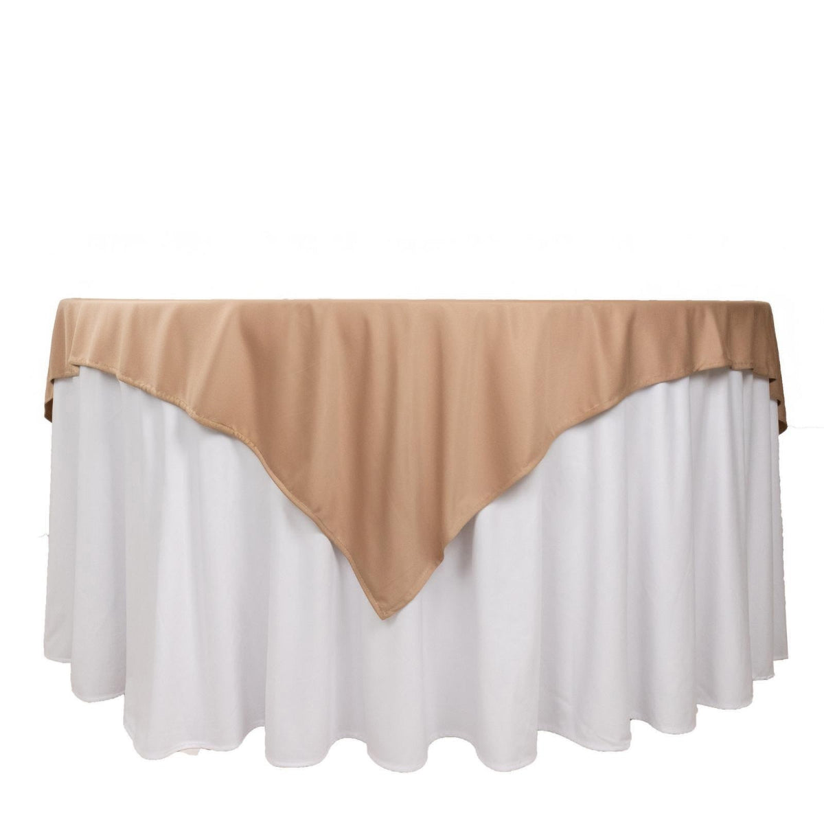 Scuba 70"x70" Table Overlay Square Tablecloth Nude - Wrinkle Free & Stain Resistant Table Cover