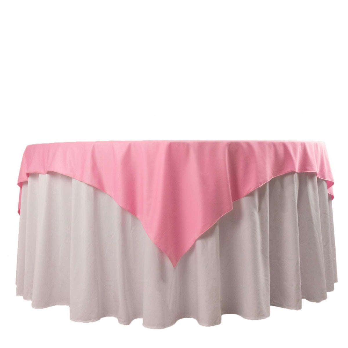 Scuba 70"x70" Table Overlay Square Tablecloth Pink - Wrinkle Free & Stain Resistant Table Cover