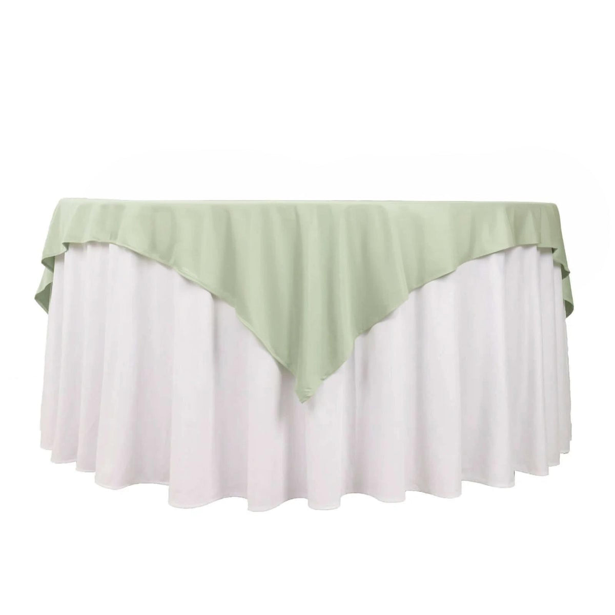 Scuba 70"x70" Table Overlay Square Tablecloth Sage Green - Wrinkle Free & Stain Resistant Table Cover