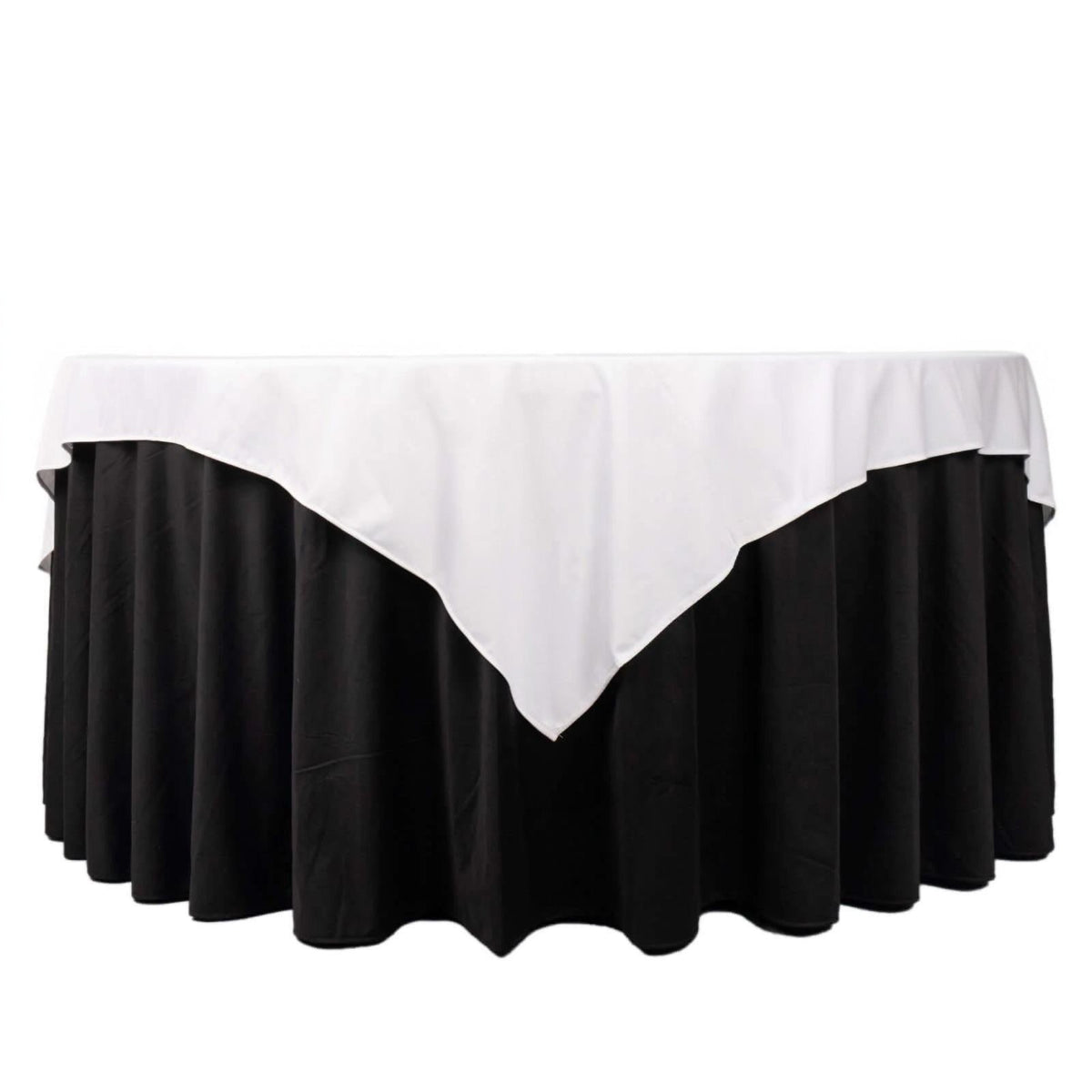 Scuba 70"x70" Table Overlay Square Tablecloth White - Wrinkle Free & Stain Resistant Table Cover for Weddings and Banquets