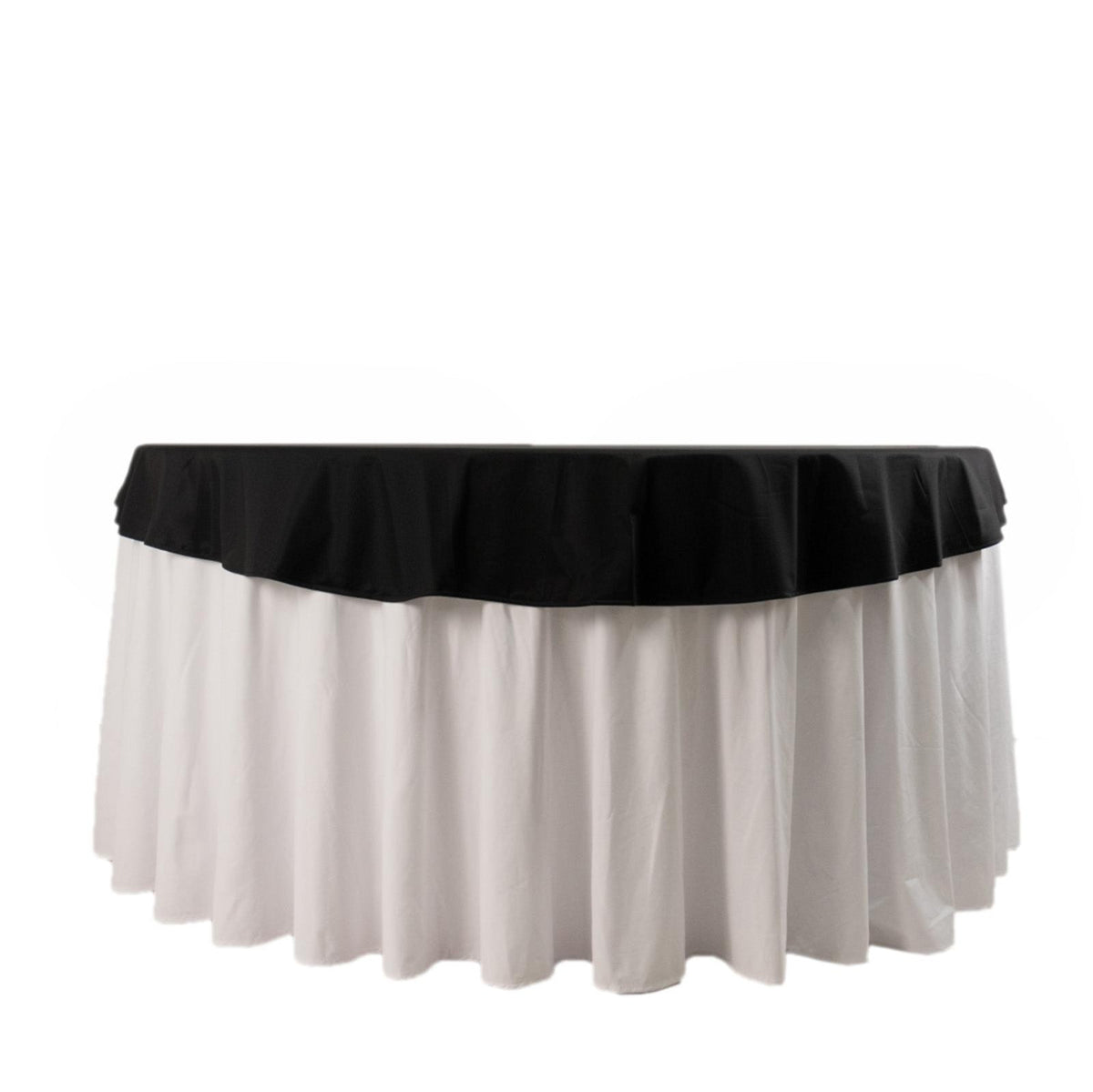 Scuba Round 70" Tablecloth Black - Wrinkle Free & Stain Resistant Table Cover for Weddings and Banquets