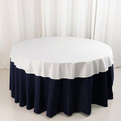 Scuba Round 70" Tablecloth White - Wrinkle Free & Stain Resistant Table Cover for Weddings and Banquets