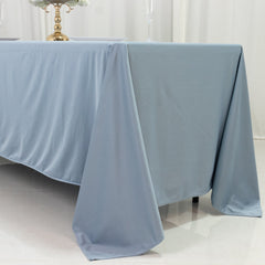 Scuba Rectangular 72"x120" Tablecloth Dusty Blue - Wrinkle Free & Stain Resistant Table Cover