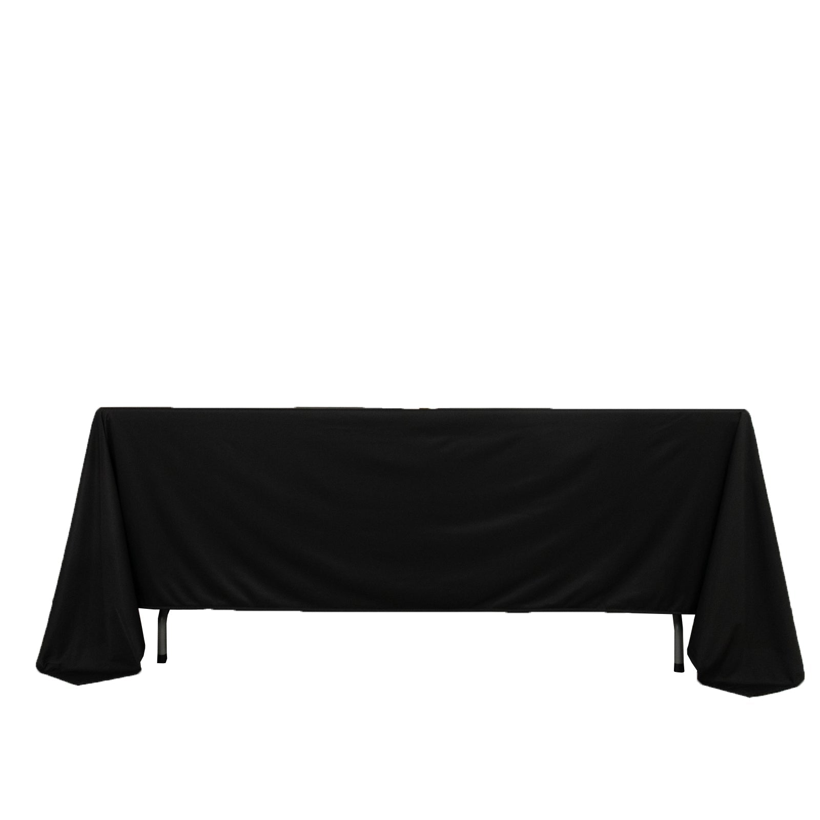 Scuba Rectangular 72"x120" Tablecloth Black - Wrinkle Free & Stain Resistant Table Cover