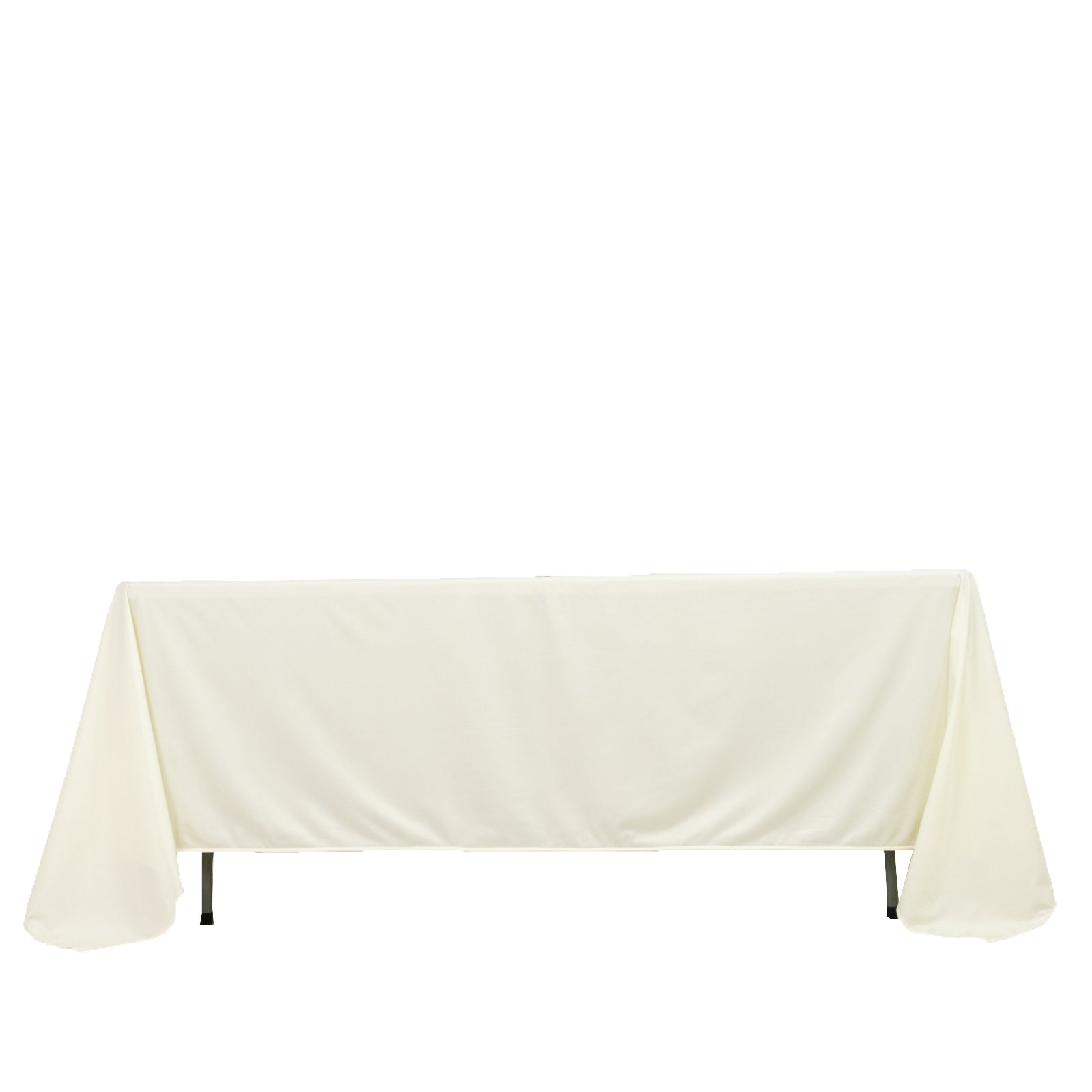 Scuba Rectangular 72"x120" Tablecloth Ivory - Wrinkle Free & Stain Resistant Table Cover