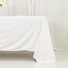 Scuba Rectangular 72"x120" Tablecloth White - Wrinkle Free & Stain Resistant Table Cover