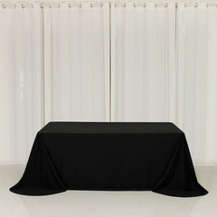 Scuba Rectangular 90"x132" Tablecloth Black with Rounded Corners – Seamless, Wrinkle Free & Stain Resistant Table Cover