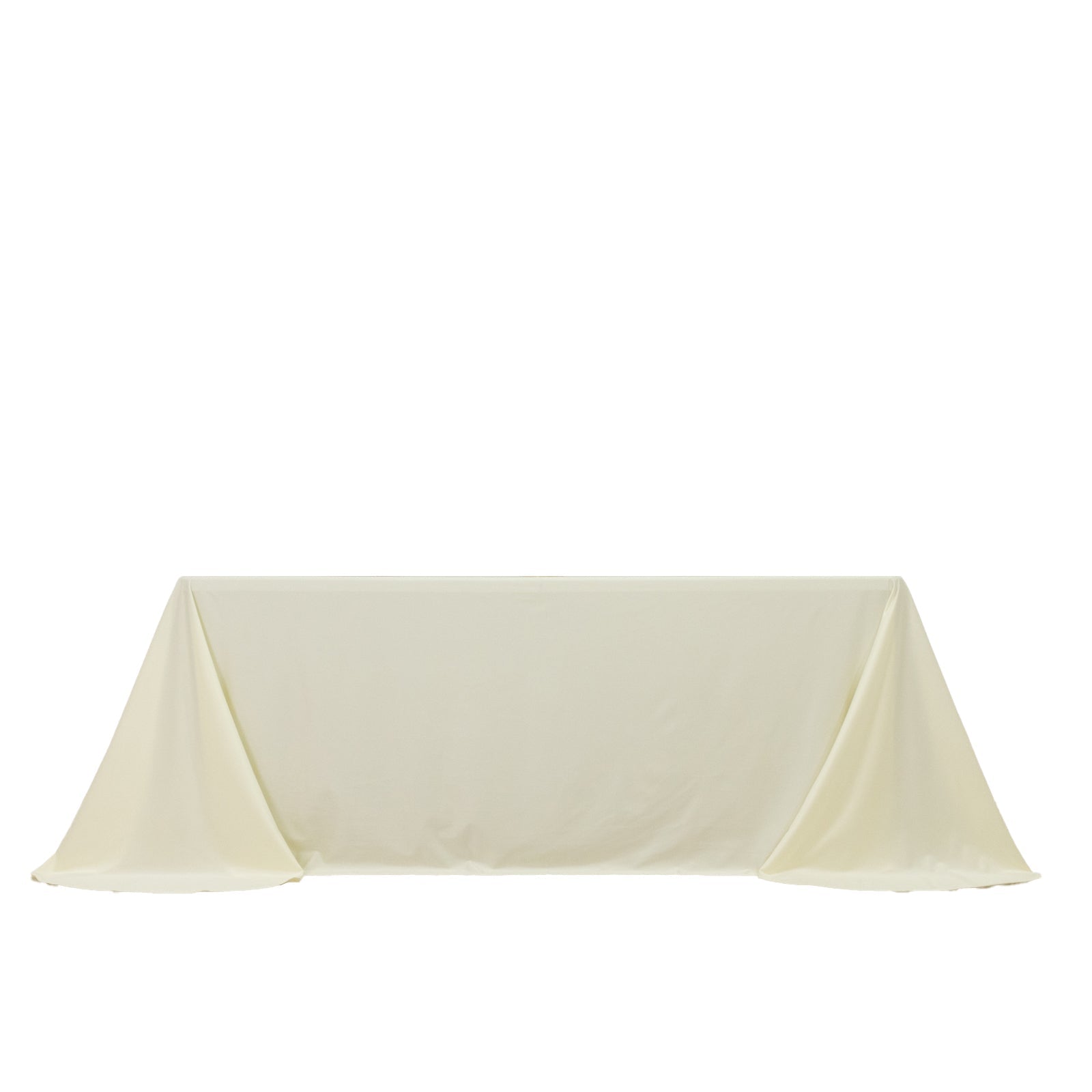 Scuba Rectangular 90"x132" Tablecloth Ivory with Rounded Corners – Seamless, Wrinkle Free & Stain Resistant Table Cover