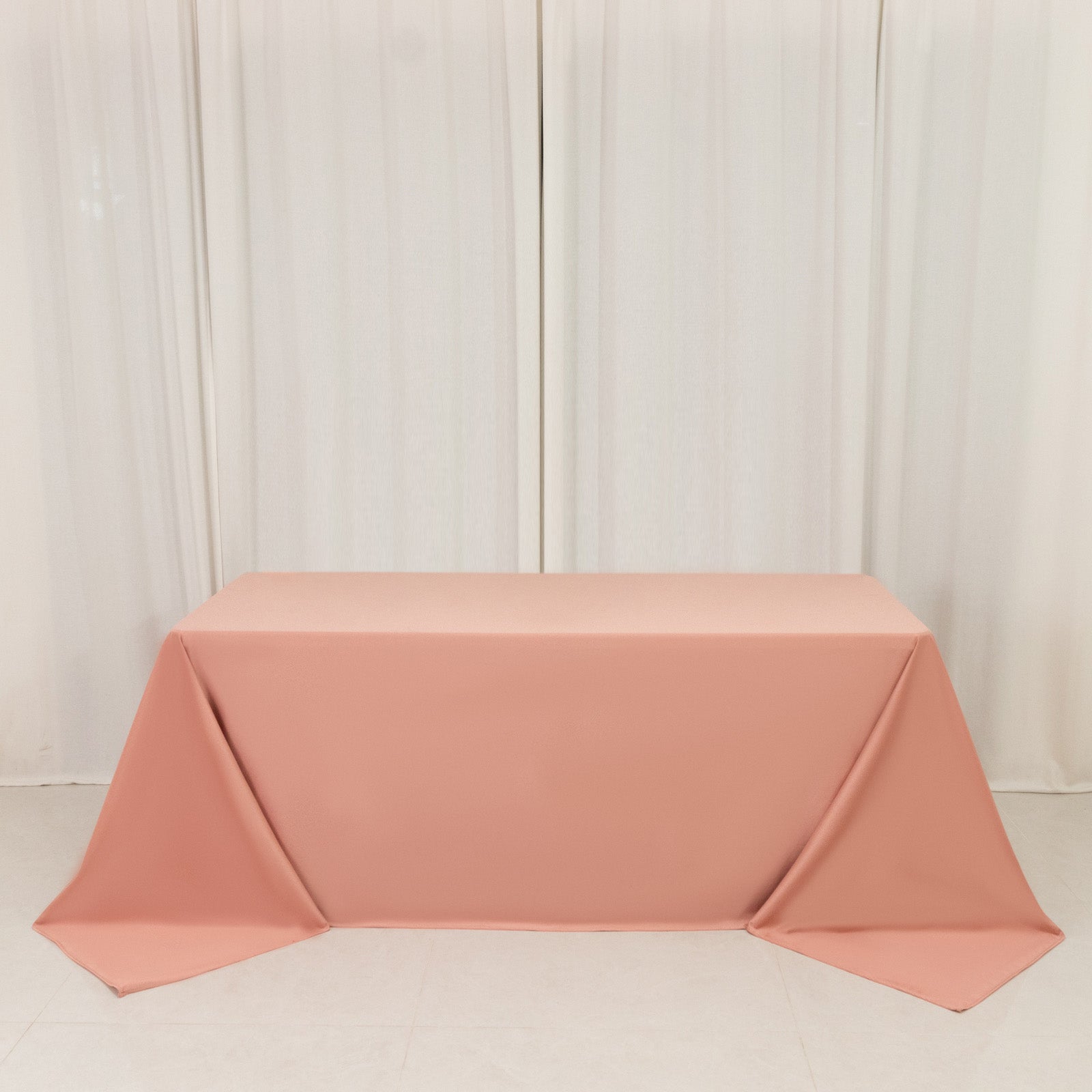 Scuba Rectangular 90"x132" Tablecloth Dusty Rose - Wrinkle Free, Stain Resistant & Seamless Table Cover