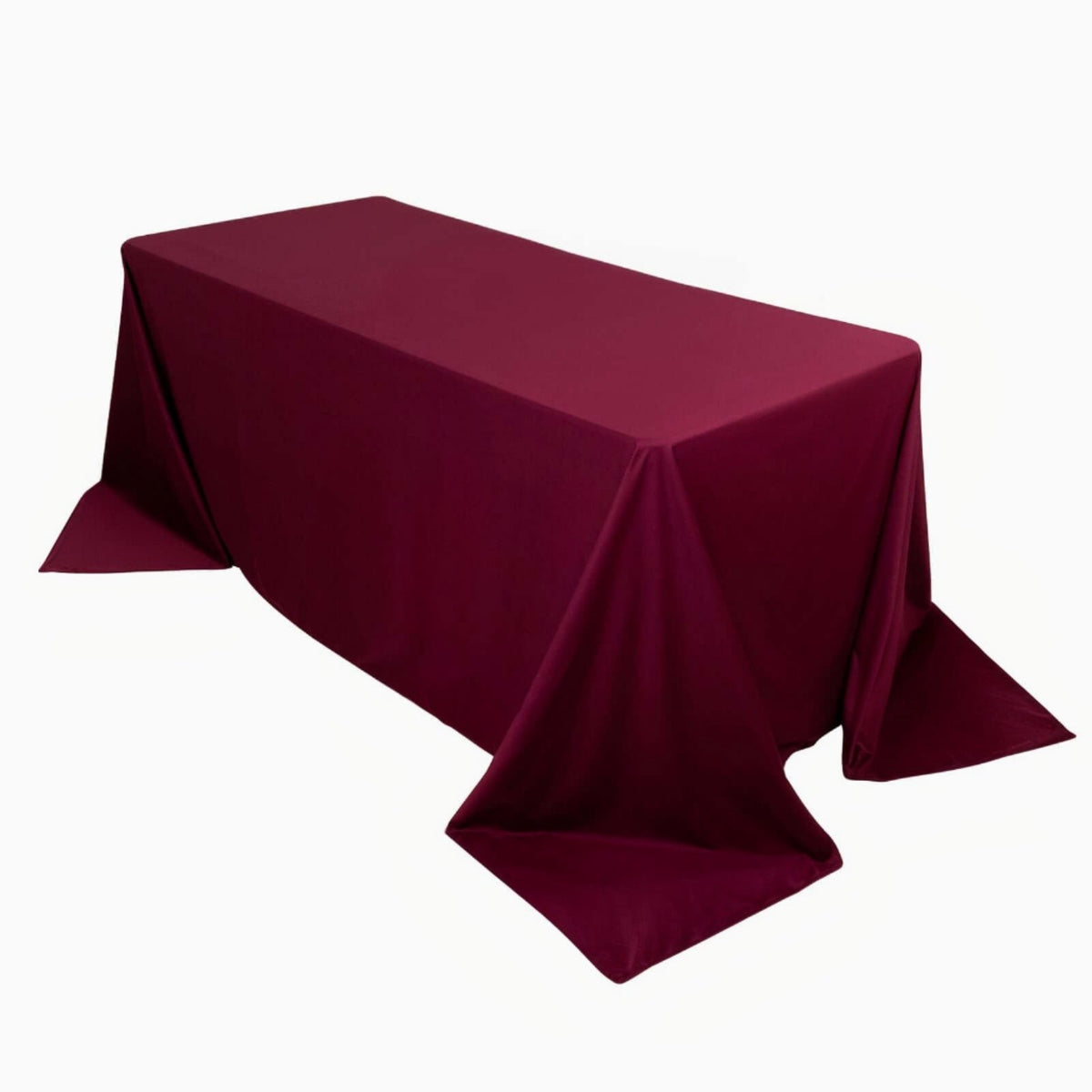 Scuba Rectangular 90"x132" Tablecloth Burgundy - Wrinkle Free, Stain Resistant & Seamless Table Cover