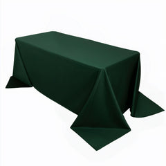 Scuba Rectangular 90"x132" Tablecloth Hunter Emerald Green - Wrinkle Free, Stain Resistant & Seamless Table Cover