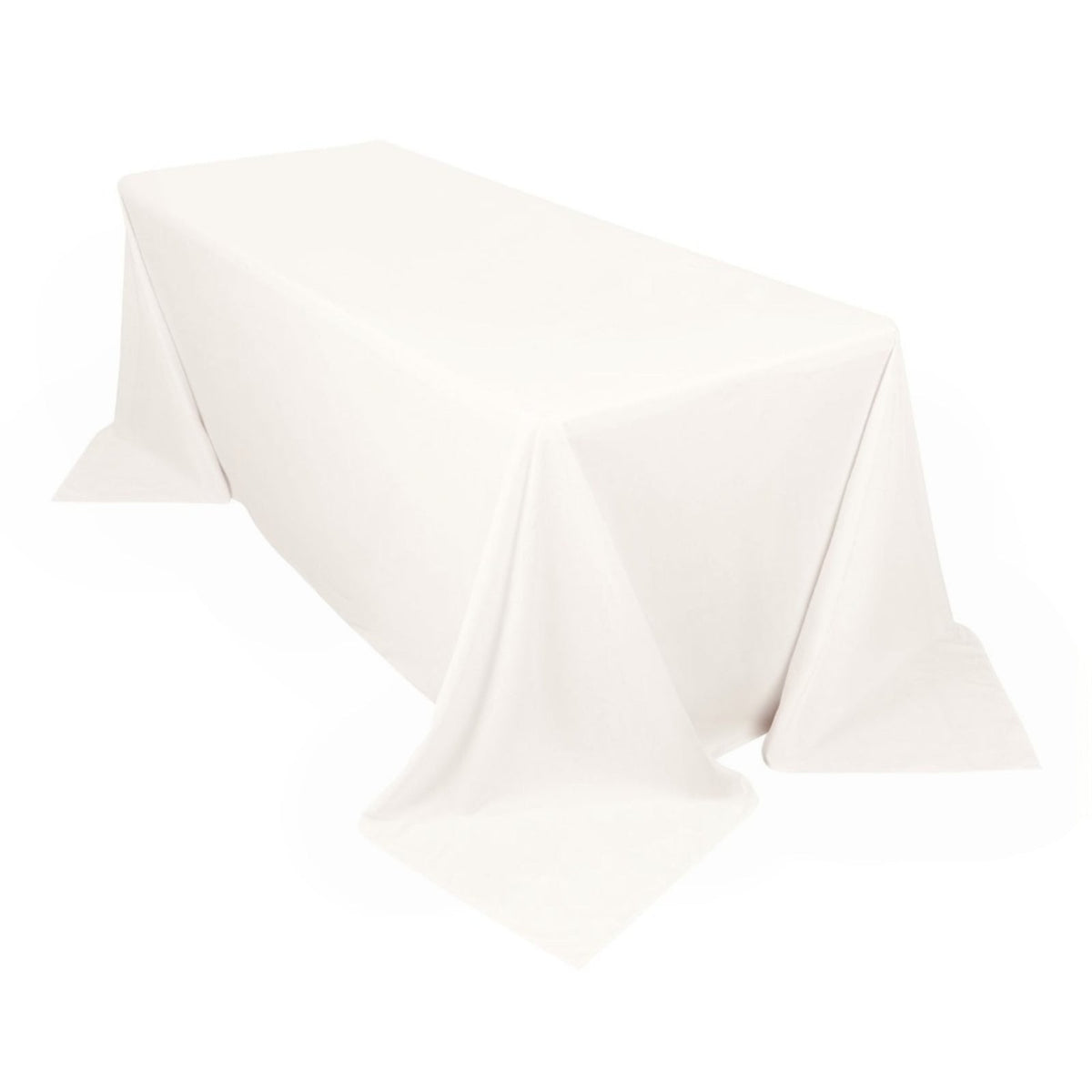 Scuba Rectangular 90"x132" Tablecloth Ivory - Wrinkle Free, Stain Resistant & Seamless Table Cover