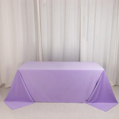 Scuba Rectangular 90"x132" Tablecloth Lavender Lilac - Wrinkle Free, Stain Resistant & Seamless Table Cover