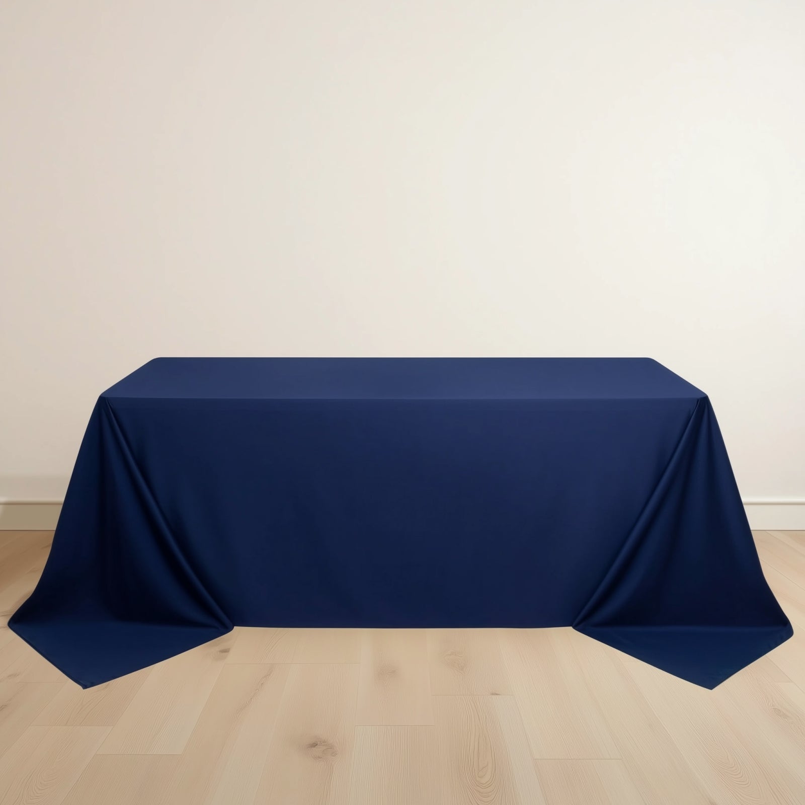 Scuba Rectangular 90"x132" Tablecloth Navy Blue - Wrinkle Free, Stain Resistant & Seamless Table Cover