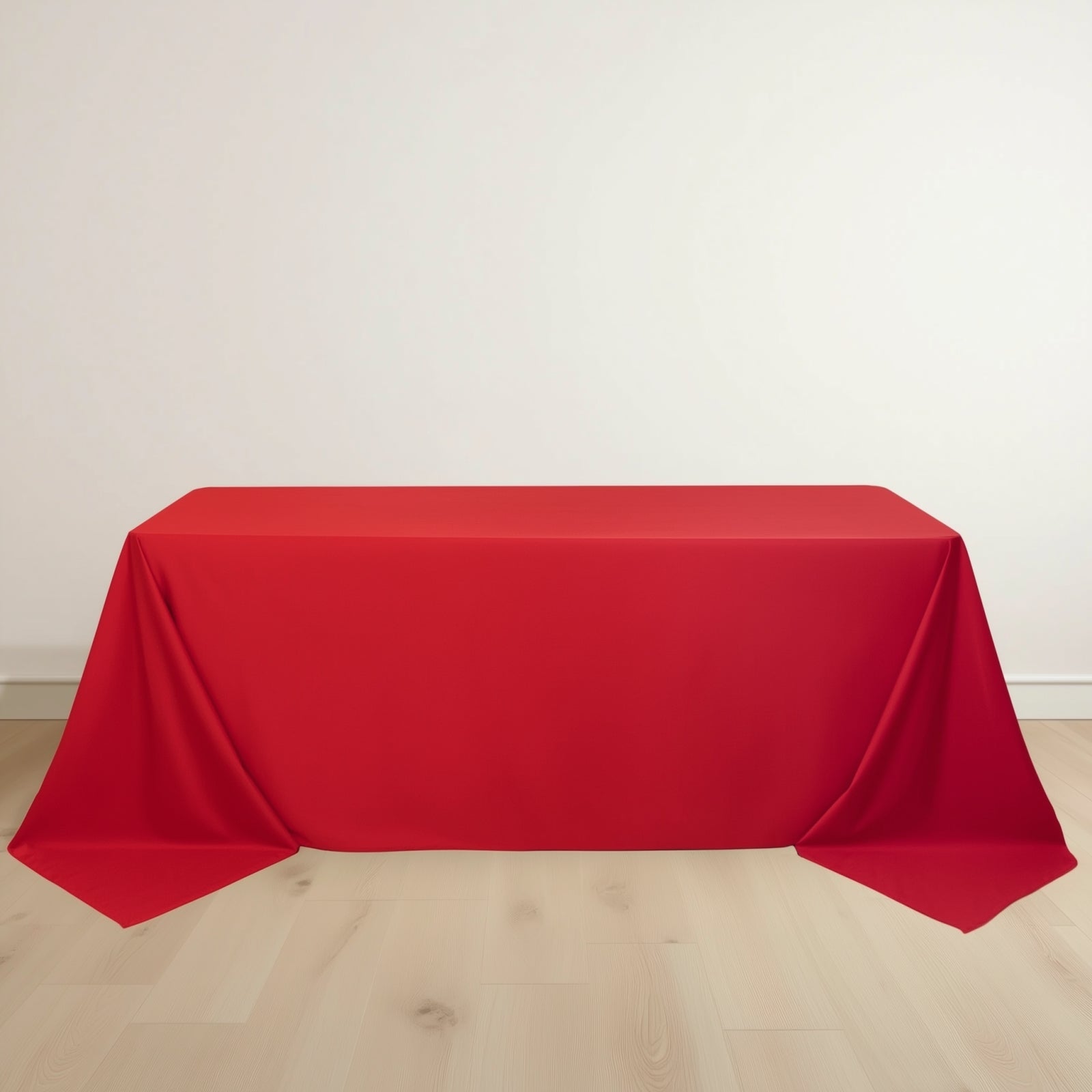 Scuba Rectangular 90"x132" Tablecloth Red - Wrinkle Free, Stain Resistant & Seamless Table Cover
