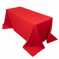 Scuba Rectangular 90"x132" Tablecloth Red - Wrinkle Free, Stain Resistant & Seamless Table Cover