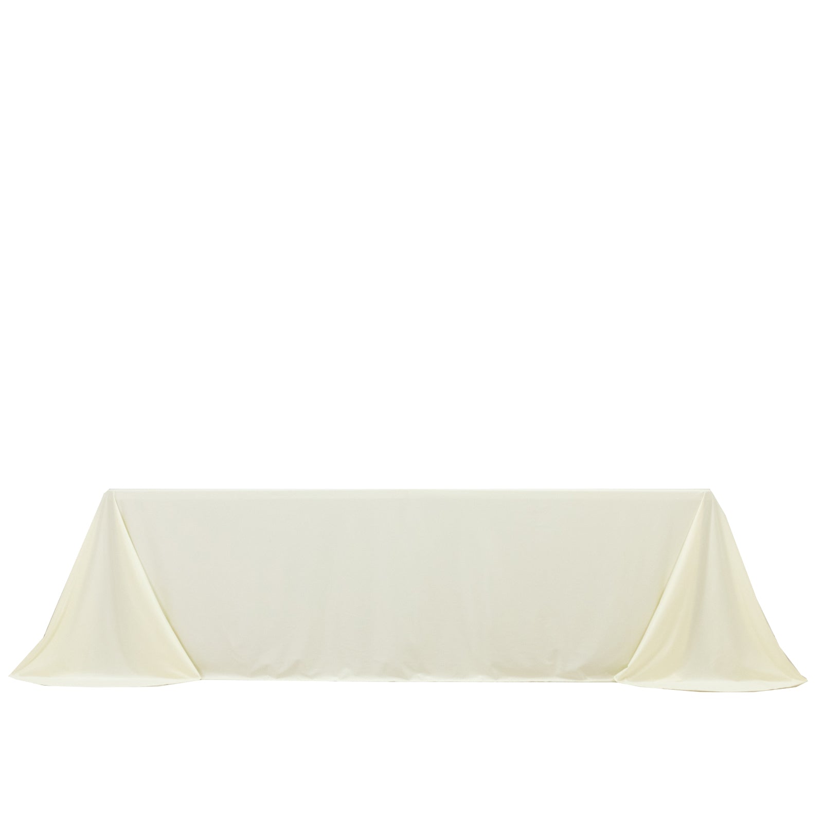 Scuba Rectangular 90"x156" Tablecloth Ivory with Rounded Corners – Seamless, Wrinkle Free & Stain Resistant Table Cover