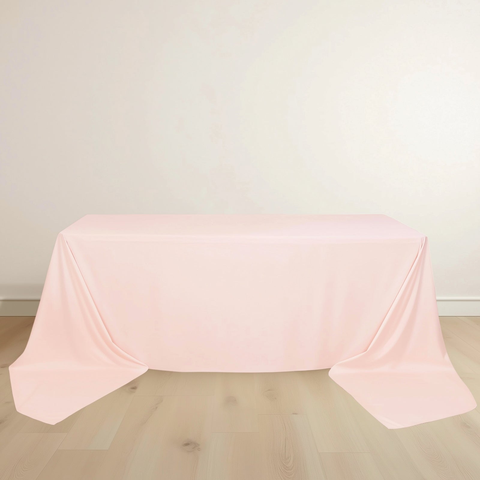 Scuba Rectangular 90"x156" Tablecloth Blush - Wrinkle Free, Stain Resistant & Seamless Table Cover