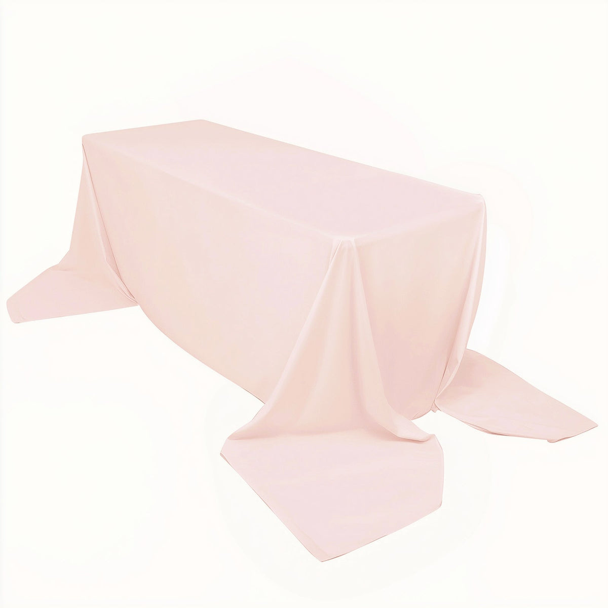 Scuba Rectangular 90"x156" Tablecloth Blush - Wrinkle Free, Stain Resistant & Seamless Table Cover