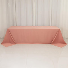 Scuba Rectangular 90"x156" Tablecloth Dusty Rose - Wrinkle Free, Stain Resistant & Seamless Table Cover